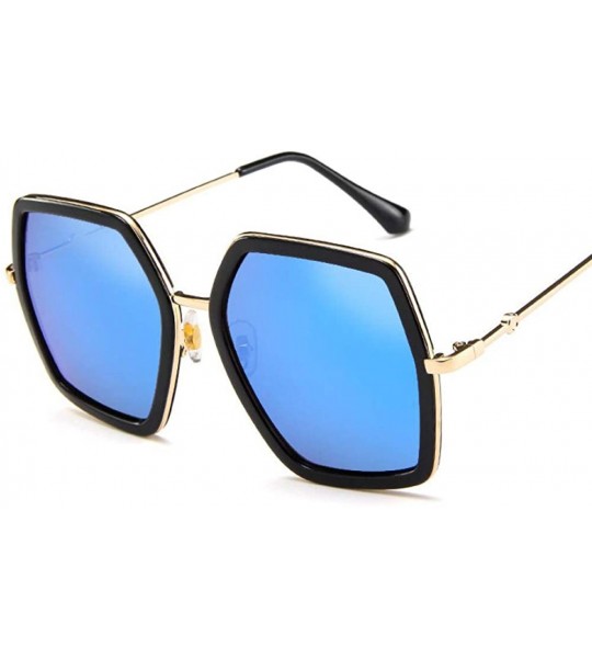 Square Square Luxury Sun Glasses Brand Designer Ladies Oversized Crystal Blue - Cpink - CW18Y6TQ5RK $18.22