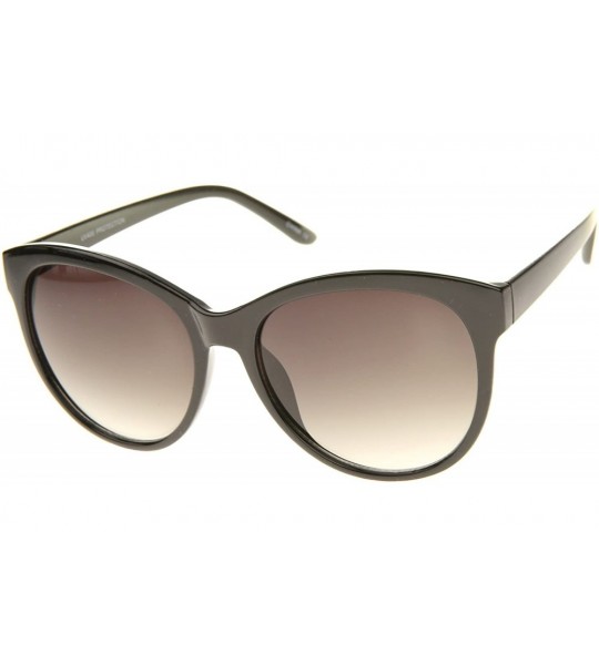 Cat Eye Women's Fashion Horn Rimmed Oversized Cat Eye Sunglasses 58mm - Black / Lavender - CY12JP6GHJT $18.91