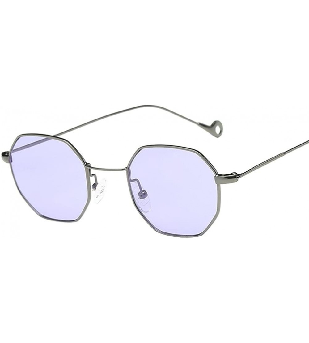Square Hot sale!!!Womens Men Fashion Metal Irregularity Frame Glasses Brand Classic Sunglasses - Purple - CX180OYIIUG $15.30
