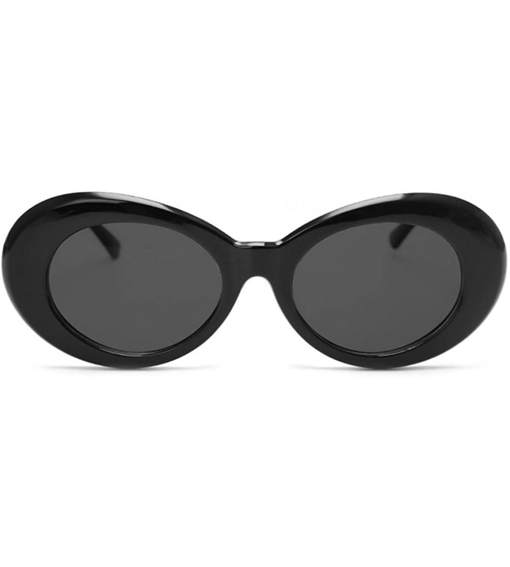 Goggle Retro Unisex Sunglasses UV400 - Resin Oval Lens + Plastic Frame Clout Goggles - Black&gray - CT1882NEZLM $17.81