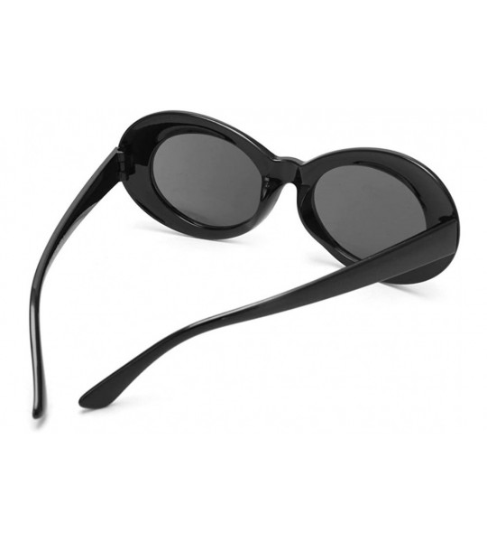 Goggle Retro Unisex Sunglasses UV400 - Resin Oval Lens + Plastic Frame Clout Goggles - Black&gray - CT1882NEZLM $17.81