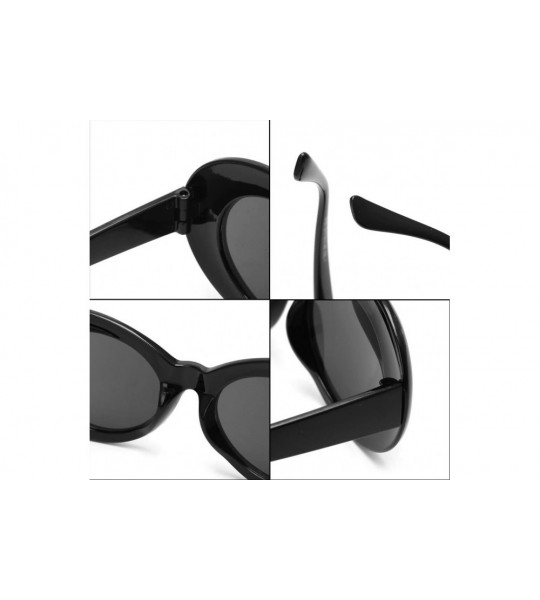 Goggle Retro Unisex Sunglasses UV400 - Resin Oval Lens + Plastic Frame Clout Goggles - Black&gray - CT1882NEZLM $17.81