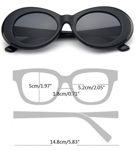 Goggle Retro Unisex Sunglasses UV400 - Resin Oval Lens + Plastic Frame Clout Goggles - Black&gray - CT1882NEZLM $17.81