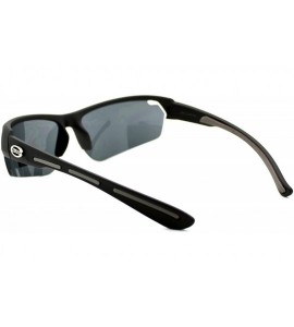 Wrap Xloop Sunglasses Mens Sports Light Weight Half Rim Wrap Matte Frame - Black - C918040OD00 $17.95