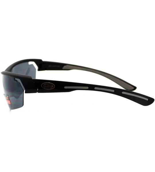 Wrap Xloop Sunglasses Mens Sports Light Weight Half Rim Wrap Matte Frame - Black - C918040OD00 $17.95