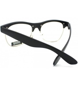 Wayfarer Unisex 50's Truly Vintage Fashion Clear Lens Horn Rim Eyeglasses - Black Silver - CB11CRQ35XB $18.29