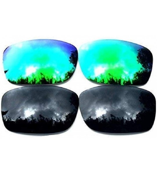 Oversized Replacement Lenses for Oakley Fives Squared Blue&Titanium Color Polarized 2 Pairs - Black&green - C7123ZIEKXX $25.41