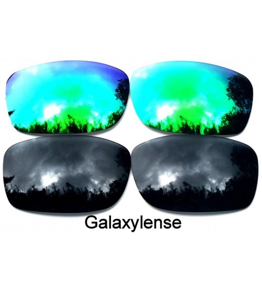 Oversized Replacement Lenses for Oakley Fives Squared Blue&Titanium Color Polarized 2 Pairs - Black&green - C7123ZIEKXX $25.41