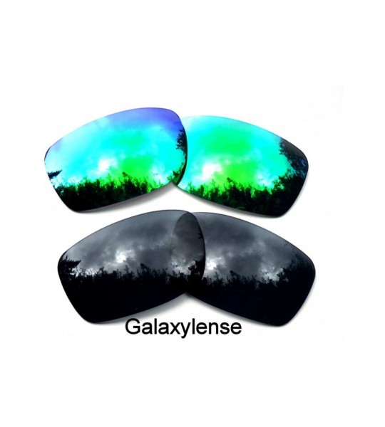 Oversized Replacement Lenses for Oakley Fives Squared Blue&Titanium Color Polarized 2 Pairs - Black&green - C7123ZIEKXX $25.41