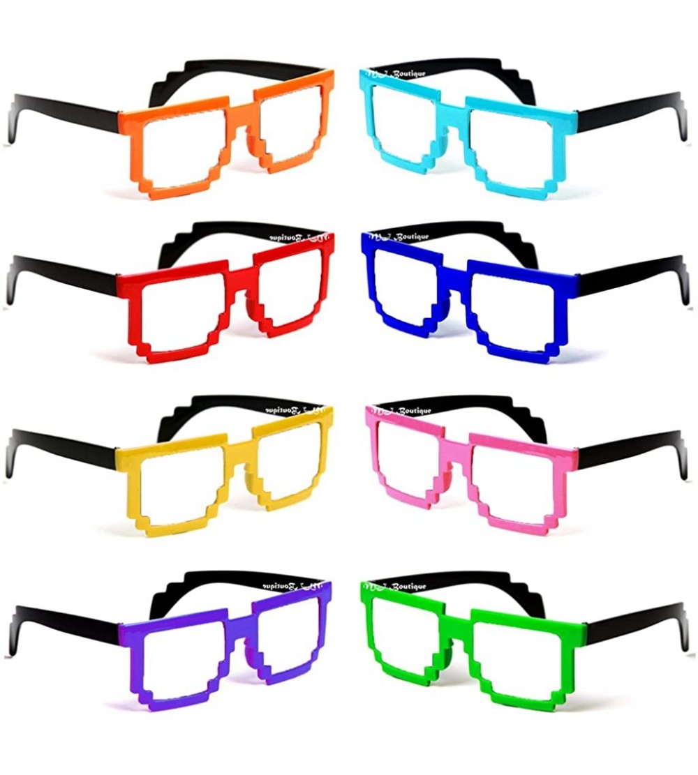 Square 8 Bit CPU Gamer Pixel Clear Lens Glasses - Lot of 12 - CE1200HZPMR $43.12