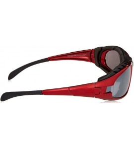 Goggle Safety Glasses Diamondback Shiny Red Frame Foam Lined - Silver Mirror Lens - CM115DD55GP $19.38