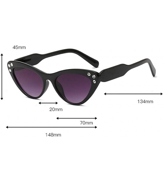 Cat Eye Women sunglasses polarized uv protection cat eyes small face mirror retro vintage - G - CM18T6SG0YQ $17.26