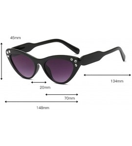 Cat Eye Women sunglasses polarized uv protection cat eyes small face mirror retro vintage - G - CM18T6SG0YQ $17.26