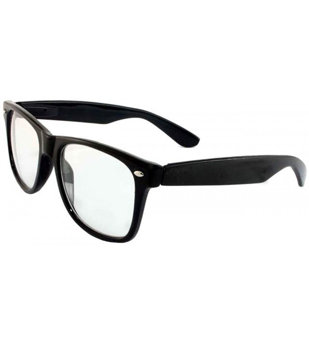 Wayfarer Retro Glasses for Men and Women Horn Rimmed Clear Lens Black Frame UV400 - CD11FKQ32Z1 $15.39