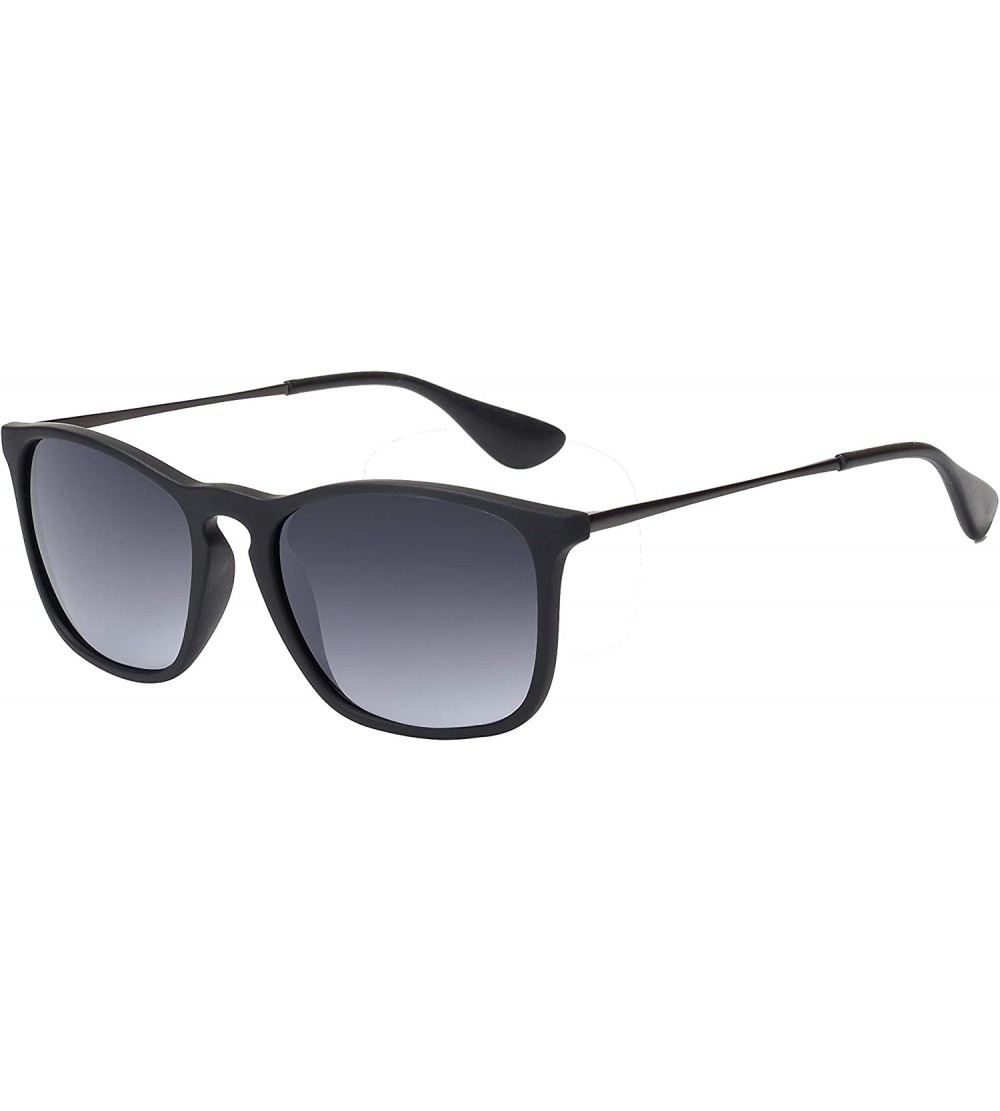 Sport Sunglasses Scratch Resistant Lightweight Rectangular - Black/ Gradient Grey - CO18U0872QD $50.61