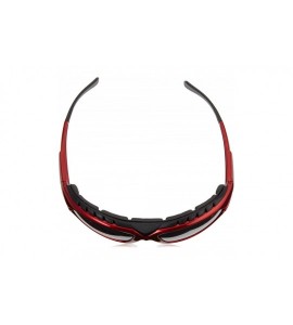 Goggle Safety Glasses Diamondback Shiny Red Frame Foam Lined - Silver Mirror Lens - CM115DD55GP $19.38