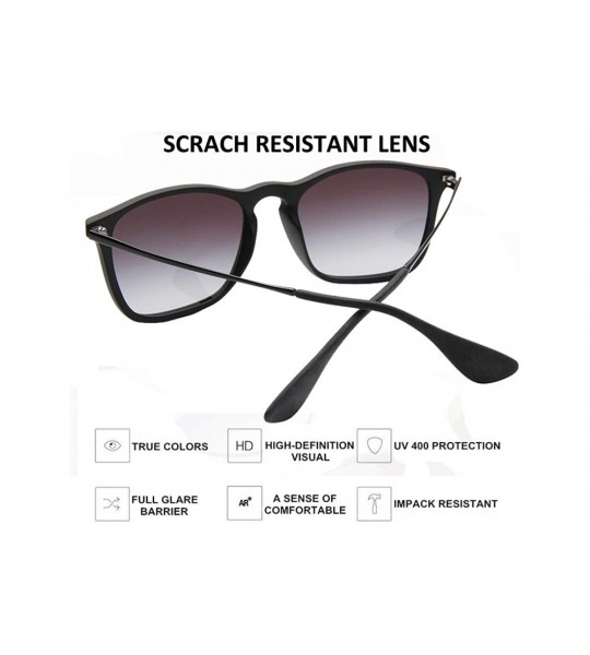 Sport Sunglasses Scratch Resistant Lightweight Rectangular - Black/ Gradient Grey - CO18U0872QD $50.61