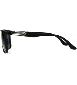 Rectangular Polarized Anti-glare Rectangular Horn Rim Designer Plastic Sunglasses - Matte Black Black - CW18C2WGO6G $24.06