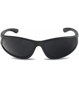 Sport Wrap Around Dark Black Sports Uv400 Sunglasses - CC11R0D2SRF $23.85