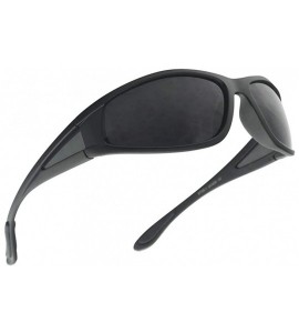 Sport Wrap Around Dark Black Sports Uv400 Sunglasses - CC11R0D2SRF $23.85