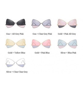 Oversized Unique Double Lens Butterfly Bowtie Lux Vintage Oversized Designer Triangular Cat Eye Shaped Sunglasses - CF18HCGUA...