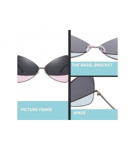 Oversized Unique Double Lens Butterfly Bowtie Lux Vintage Oversized Designer Triangular Cat Eye Shaped Sunglasses - CF18HCGUA...