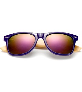 Oval Bamboo feet Sunglasses/men's and women's classic color film Sunglasses/bamboo glasses. - Purple - C218DI9T9E6 $24.09