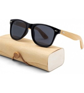 Square Retro Sunglasses Men Bamboo Sunglass Women Sport Goggles Gold Mirror Sun Glasses - C14 - C0194OOA40C $46.15