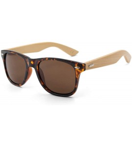 Square Retro Sunglasses Men Bamboo Sunglass Women Sport Goggles Gold Mirror Sun Glasses - C14 - C0194OOA40C $46.15