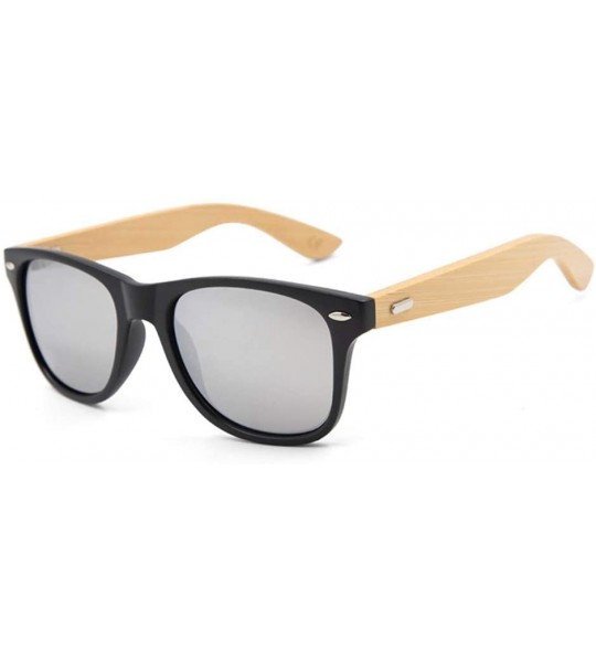 Square Retro Sunglasses Men Bamboo Sunglass Women Sport Goggles Gold Mirror Sun Glasses - C14 - C0194OOA40C $46.15