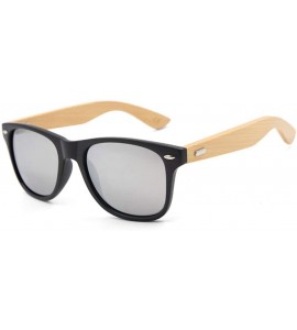 Square Retro Sunglasses Men Bamboo Sunglass Women Sport Goggles Gold Mirror Sun Glasses - C14 - C0194OOA40C $46.15