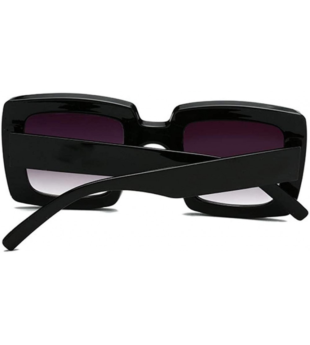 Square Square Oversized Sunglasses for Women Men Flat Top Fashion Shades - Wtyj100 Black - C918TSGA67W $45.95