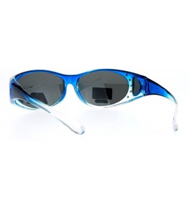 Oval Polarized Womens 2 Tone 60mm Rhinestone Studded Oval Fit Over Sunglasses - Blue - C612OBVQB4Y $23.56