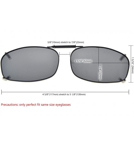 Rectangular Grey/Brown/G15 Lens 3-pack Clip-on Polarized Sunglasses 2 3/16"x1 7/16" - C0185Q47SIM $34.43