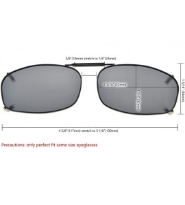 Rectangular Grey/Brown/G15 Lens 3-pack Clip-on Polarized Sunglasses 2 3/16"x1 7/16" - C0185Q47SIM $34.43