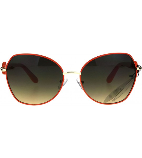 Square Womens Fashion Sunglasses Fan Shape Designer Decor Shades UV 400 - Orange - CX185UXO3CD $20.67