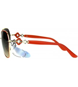 Square Womens Fashion Sunglasses Fan Shape Designer Decor Shades UV 400 - Orange - CX185UXO3CD $20.67