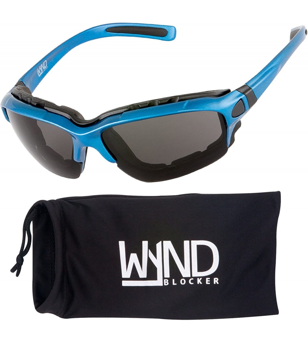 Wrap Polarized Motorcycle Riding Sunglasses Sports Wrap Glasses - Blue - Polarized Smoke - C018DTIKCLY $44.10