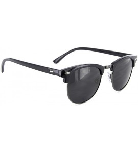 Rimless Vintage Sunglasses Half Frame Horned Rim Gift Set for Men Women (2 Pairs Gunmetal - Black) - C412NYYY9IR $26.34