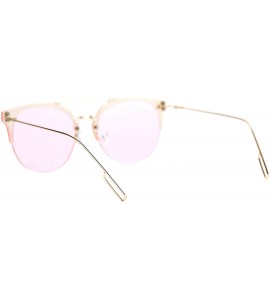 Wayfarer Rimless Half Rim Style Flat Top Hipster Flat Lens Sunglasses - Pink - C712CDS8R5X $24.14