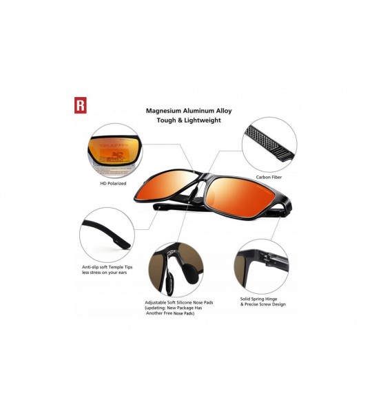 Sport Mg-Al Driving Polarized Sunglasses for Men UV Protection Outdoors Sunglasses for Medium&Big Head 61MM Lightweight - C91...