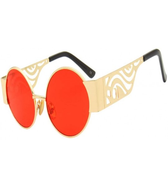 Oval Retro Sunglasses Men Vintage Hollow Gold Metal Frame Unisex Black Red Small Oval Sun Glasses for Women UV400 - 1 - CG18Q...