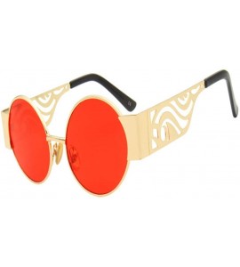 Oval Retro Sunglasses Men Vintage Hollow Gold Metal Frame Unisex Black Red Small Oval Sun Glasses for Women UV400 - 1 - CG18Q...