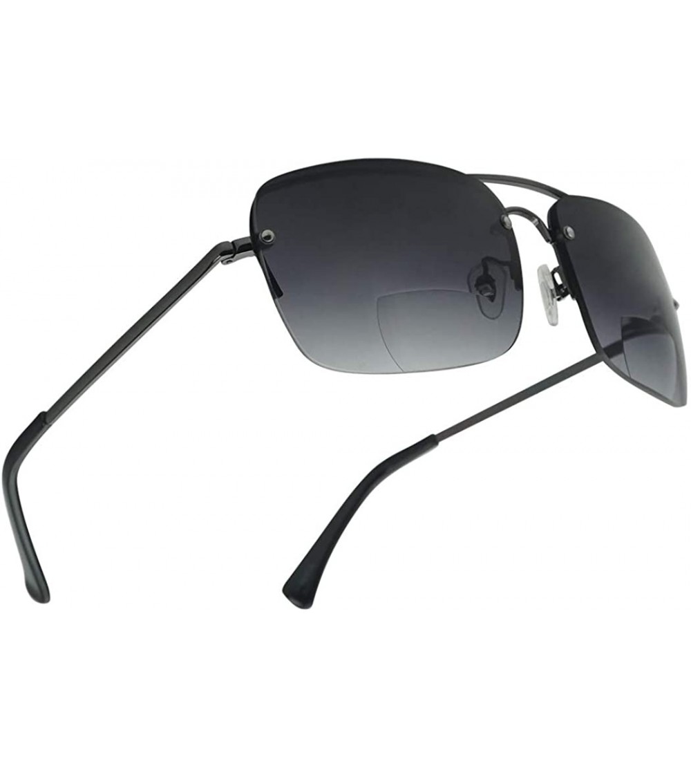 Rectangular Classic Square Aviator Bifocal Sun Reading LIghtweight Sports Sunglasses for Men and Women - CV18TUYOSCZ $30.57