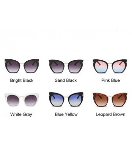 Cat Eye Black Cat Eye Sunglasses Women Vintage Sun Glasses Female Uv400 - Sand Black - CU199965MSS $21.81