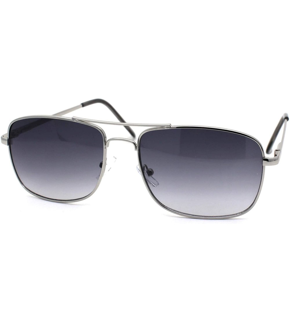 Rectangular Mens Air Force Classic 90s Narrow Racer Pilots Sunglasses - Silver Smoke - CM1977D95DN $19.14