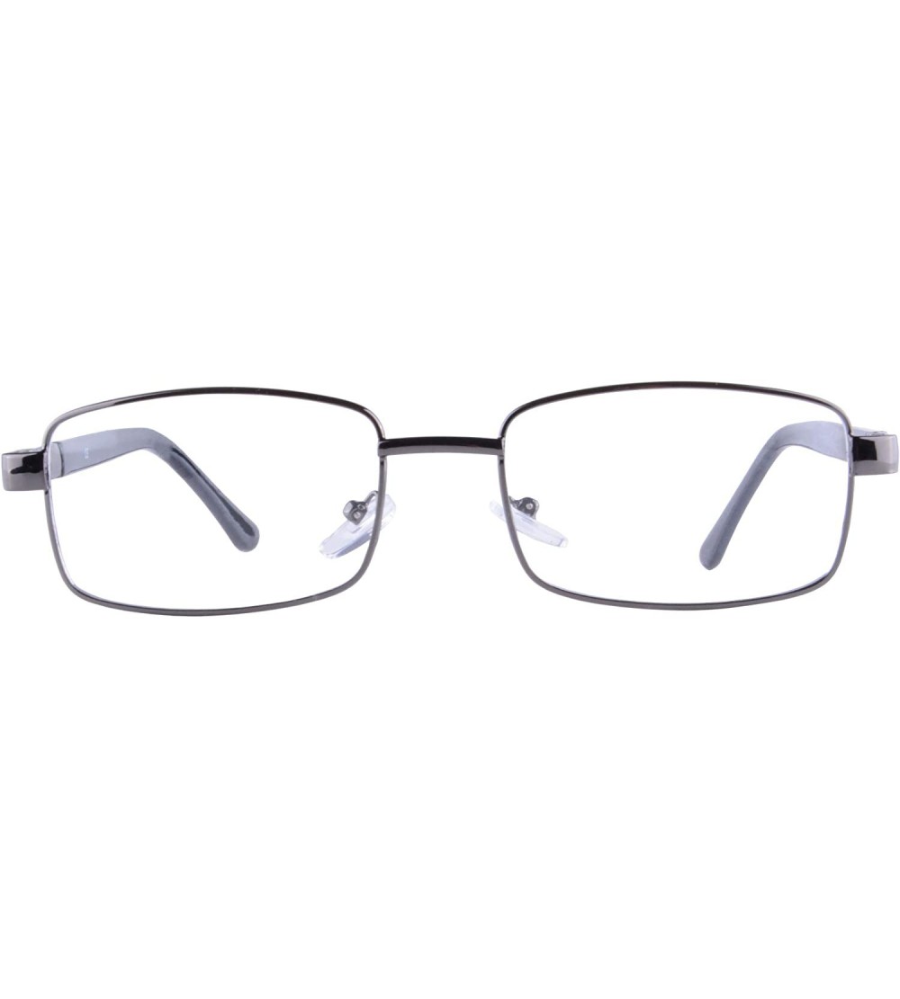 Rectangular Metal Anti Blue Light Men's Computer Reading Glasses-LH10339 - C2-gun - C818KOTAKEY $40.70