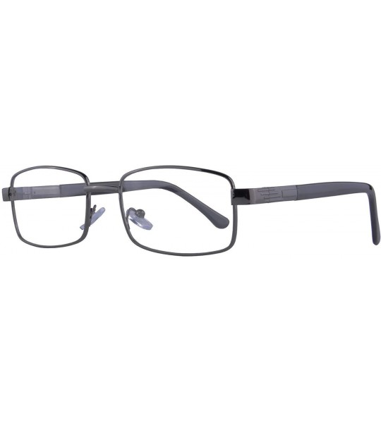 Rectangular Metal Anti Blue Light Men's Computer Reading Glasses-LH10339 - C2-gun - C818KOTAKEY $40.70