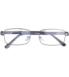 Rectangular Metal Anti Blue Light Men's Computer Reading Glasses-LH10339 - C2-gun - C818KOTAKEY $40.70