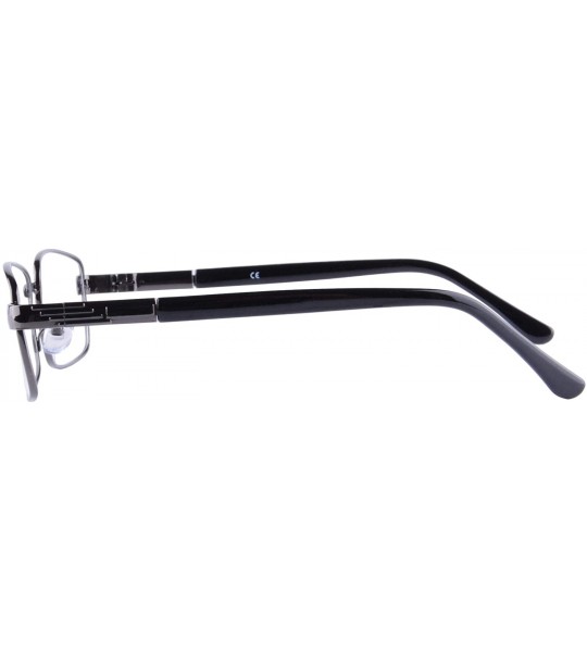 Rectangular Metal Anti Blue Light Men's Computer Reading Glasses-LH10339 - C2-gun - C818KOTAKEY $40.70